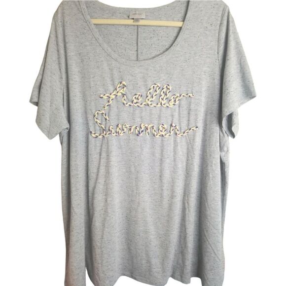 Avenue Tops - Avenue Summer T Speckled Gray EUC SZ 22/24 (3X)
